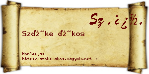 Szőke Ákos névjegykártya